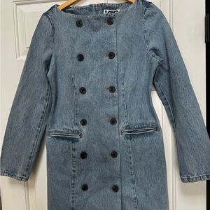 KBB by Kahlana size 8 Tuxedo Denim dress vintage wash